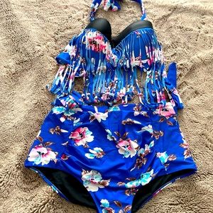 Floral Fringe High Rise Bikini